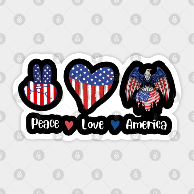 peace love america, united state, gift for teachers Sticker by twitaadesign